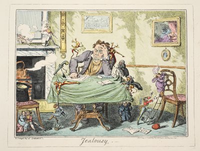 Ciúme, pub. 1835 (gravura colorida à mão) de George Cruikshank