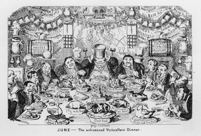 Junho, Os Victuallers não licenciados Jantar de George Cruikshank