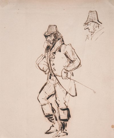 Homem com um chicote de equitação de George Cruikshank