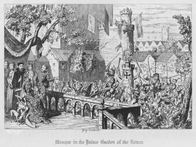 Máscara no Jardim do Palácio da Torre (gravura) de George Cruikshank