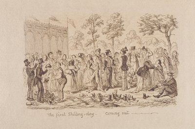 Mayhews Grande Exposição de 1851: The First Shilling Day - Coming Out, 1851 de George Cruikshank