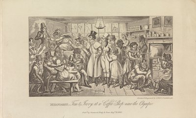 Meia-noite, Tom & Jerry numa cafetaria... de George Cruikshank