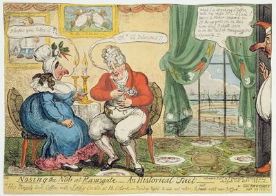 Chegando ao Nob em Ramsgate, 1821 de George Cruikshank