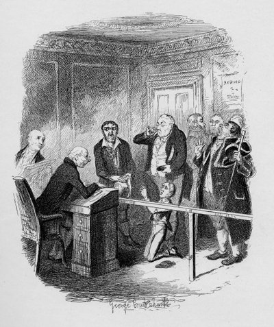Oliver escapa de ser aprendiz de balé, de &39;The Adventures of Oliver Twist&39;, de Charles Dickens (1812-1870) 1838, publicado por Chapman und Hall, 1901 de George Cruikshank