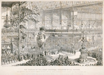 Abertura da Grande Exposição, Crystal Palace, Hyde Park, Londres, 1851 de George Cruikshank