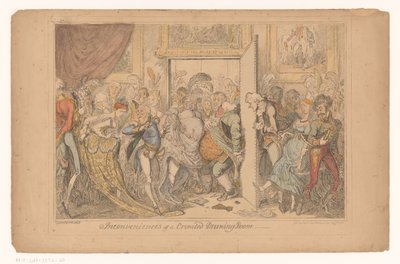 Salão Overvol Inconveniências de uma sala lotada (título no objeto) de George Cruikshank