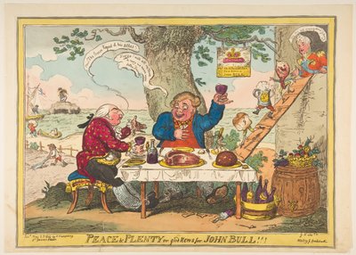 Paz e abundância ou boas novas para John Bull !!!, 25 de maio de 1814. de George Cruikshank