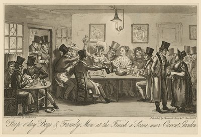 Peep o &39;dia Meninos e homens da família no final: uma cena perto de Covent Garden de George Cruikshank