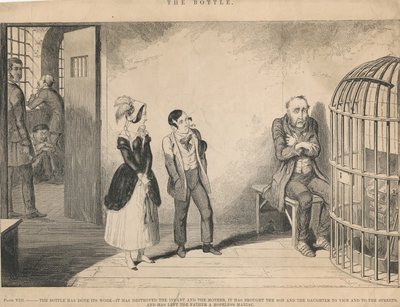 Prancha VIII, A garrafa fez o seu trabalho de George Cruikshank