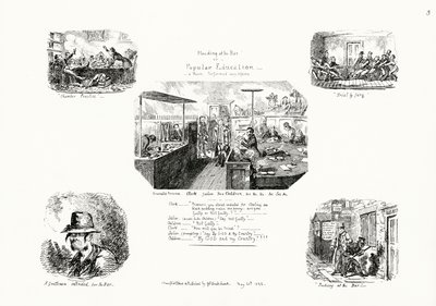 Enganar no Bar, ou Educação Popular (gravura) de George Cruikshank