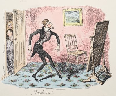 Pratique, pub. 1832 (gravura colorida à mão) de George Cruikshank