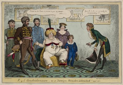 Condescendência real ou, um ministro das Relações Exteriores atônito! - abril de 1817 -, 15 de setembro de George Cruikshank