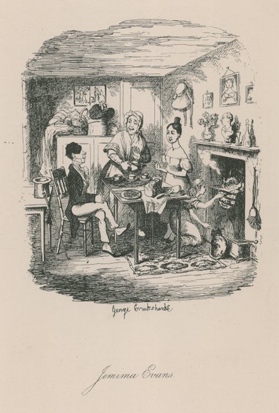 Cena da vida em Londres: Jemima Evans de George Cruikshank