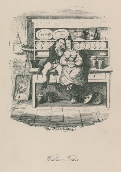 Cena da vida em Londres: Watkins Tottles de George Cruikshank