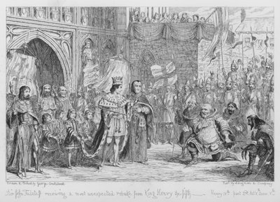 Sir John Falstaff recebendo uma repreensão mais inesperada do rei Henrique, o quinto de George Cruikshank