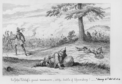 Grande manobra de Sir John Falstaff na Batalha de Shrewsbury! de George Cruikshank