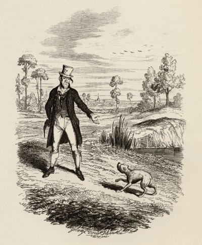 Sykes tentando destruir seu cão, de "As Aventuras de Oliver Twist", de Charles Dickens (1812-1870) 1838, publicado por Chapman und Hall, 1901 de George Cruikshank