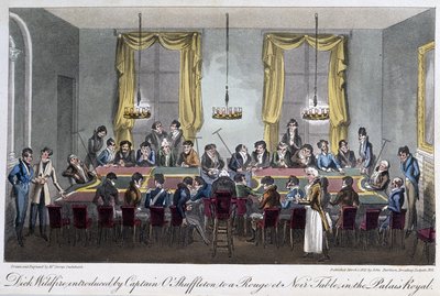 Tabela de jogos no Palais Royal - em "Life in Paris" de David Carey, Londres de George Cruikshank