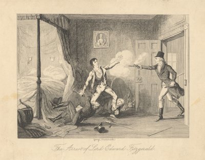 A detenção de Lord Edward Fitzgerald de George Cruikshank