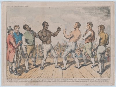 A batalha entre Cribb e Molineaux, 28 de setembro de 1811, 3 de outubro de 1811., 3 de outubro de 1811. de George Cruikshank
