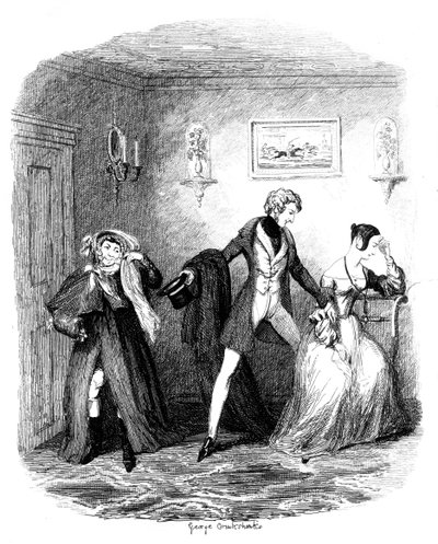 A fuga, início do século XIX de George Cruikshank