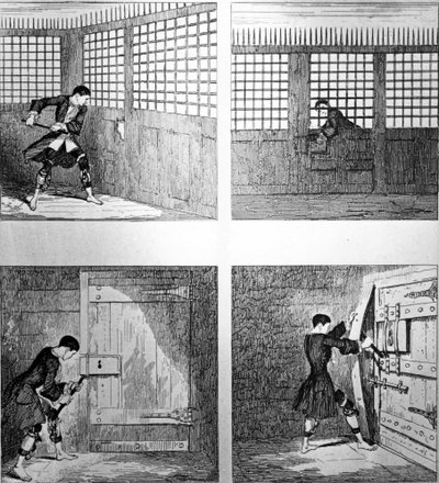 The Escape No. 2, de &39;Jack Sheppard&39; de WH Ainsworth, publicado em 1839 de George Cruikshank