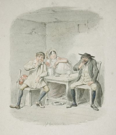 O judeu e Morris Bosle começam a compreender-se de George Cruikshank