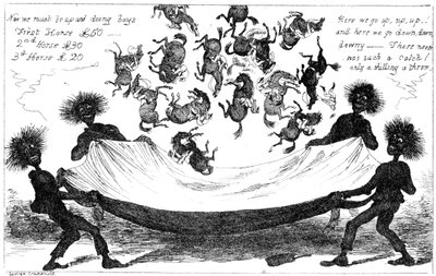 The Monster Sweeps, um lançamento para o Derby, século XIX. de George Cruikshank