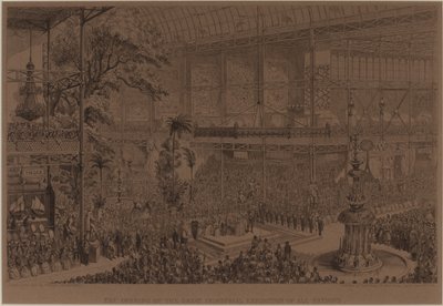 A inauguração da Grande Exposição Industrial de Todas as Nações, 1º de maio de George Cruikshank