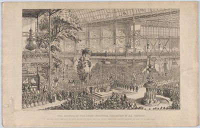 A Abertura da Grande Exposição Industrial de Todas as Nações, por Sua Majestade Graciosa..., 1851. de George Cruikshank