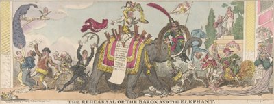 O Ensaio ou o Barão e o Elefante, 1º de janeiro de 1812., 1º de janeiro de 1812. de George Cruikshank