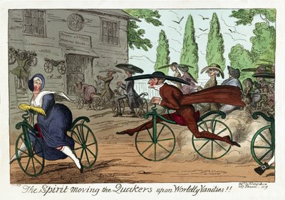 O Espírito move os Quakers sobre as vaidades mundanas!!, pub. 1819 (gravura colorida à mão) de George Cruikshank