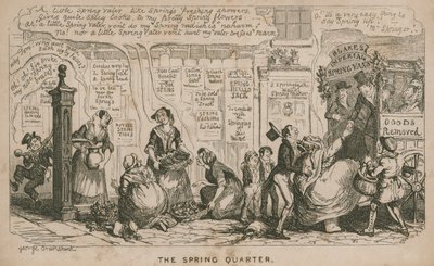 O trimestre da primavera; desenho animado de George Cruikshank