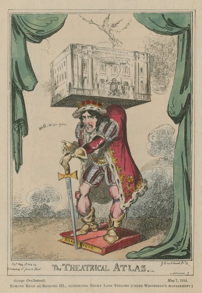 O Atlas Teatral: Edmund Kean como Richard III de George Cruikshank