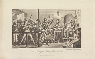 Tom & Jerry em apuros depois de um Spree de George Cruikshank