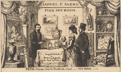 Cartão comercial para Samuel P. Avery - Sala de Belas Artes, 1873., 1873. de George Cruikshank