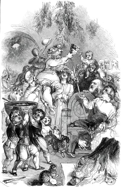 Trazendo o Natal - desenhado por William Harvey, 1845. de George Dalziel