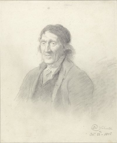 Retrato de um homem, 1805 (grafite com tinta no papel) de George Dance