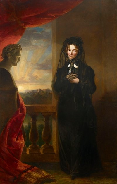 Retrato da imperatriz Elizabeth Alexeievna 1779-1826 em luto, depois de 1825. de George Dawe