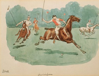 O mês de junho: Polo (caneta e tinta no papel) de George Derville Rowlandson