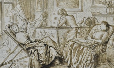 Tédio, c.1880-90 (caneta e tinta) de George du Maurier
