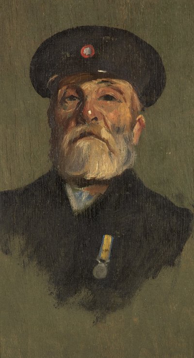 Retrato de J. Lasbury, R.M.L.I., c.1920 (óleo sobre painel) de George Edmund Butler