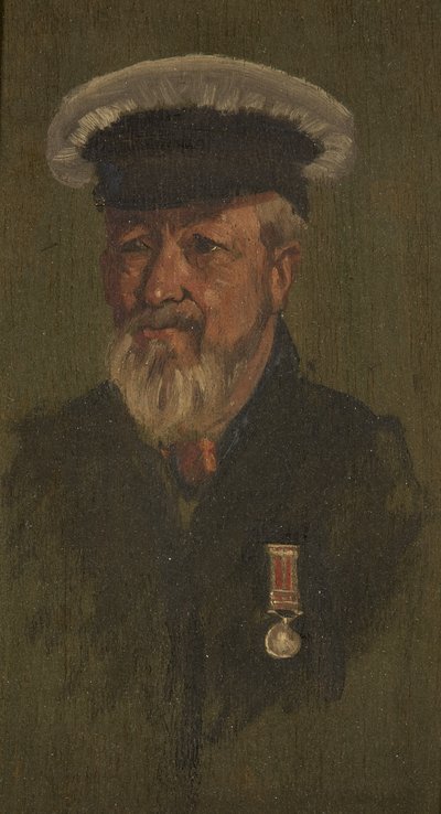 Retrato de R. Coombs, M.T., c.1920 (óleo sobre painel) de George Edmund Butler