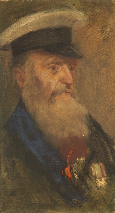 Retrato de W. Barnes, 97th, c. 1920 (óleo sobre painel) de George Edmund Butler