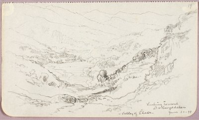 Vista para Dolwyddelan, Vale de Lledr de George Elbert Burr