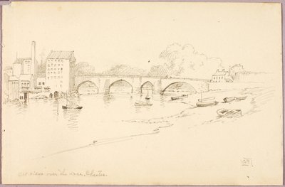 Ponte antiga sobre o rio Dee, Chester de George Elbert Burr
