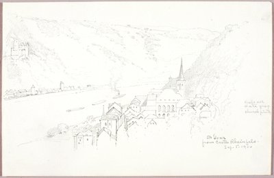 St. Goar a partir do Castelo de Rheinfels de George Elbert Burr