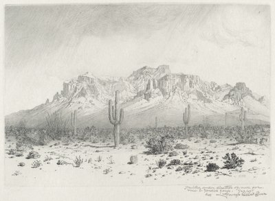 Montanha da Superstição, Apache Trail, Arizona (nº 1) de George Elbert Burr