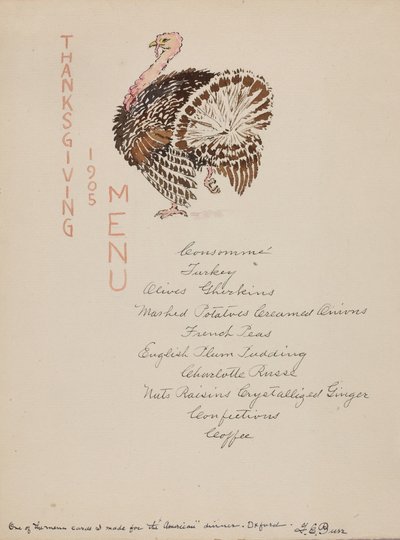 Menu de Ação de Graças de George Elbert Burr