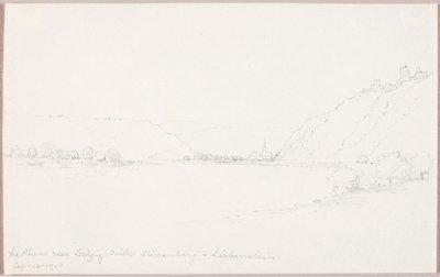 O Reno perto de Salzig, os castelos de Stirrenberg e Liebenstein de George Elbert Burr